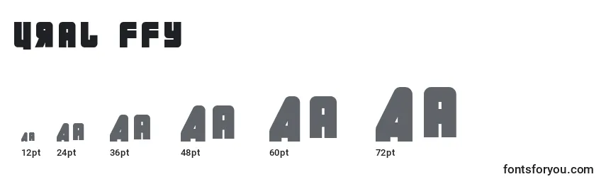 sizes of ural ffy font, ural ffy sizes